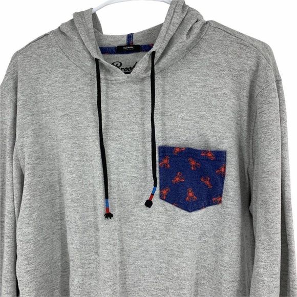 Womans Hoodie Top Lounge Brooklyn Cloth Large 9942 Gray Pocket Drawstring - Picture 5 of 5